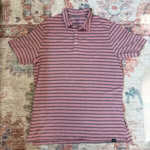 L.L. Bean Shirt Men XLT Tall Red Black Stripe Polo Traditional Fit Stretch Rugby
